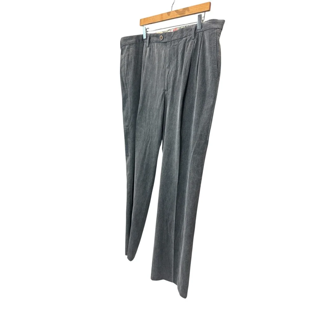 Tommy Bahama Men's Silk Gray‎ Dress Pants Pleated Front Career Trousers 40X34